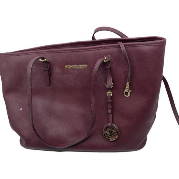 michael kors in need of tlc maroon leather shoulde - Picture 1 of 12